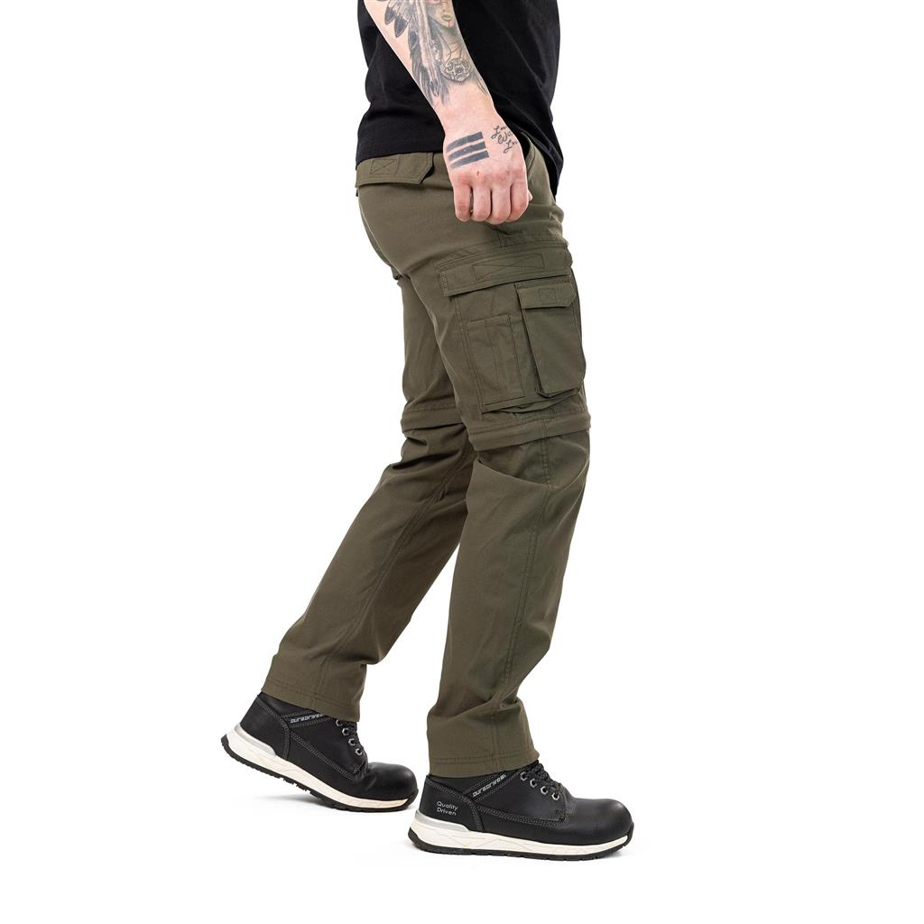 DuraDrive ELEVATE convertible cargo pants with FLEX PRO elastic waistband and zip-off leg panels.