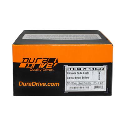 DuraDrive 2 in. 9-Gauge Bright Finish Fluted Spiral Shank Concrete Nails (4.5 lb. per Box)