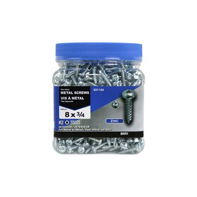 H Paulin #8 x 3/4 in. Zinc Coated Pan Head Square Drive Interior Metal Screws (1,000-Jug)