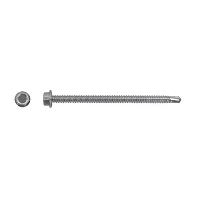 H Paulin #14 x 4 in. Zinc Plated Hex Washer Head Self-Drilling Tek Screws (100-Box)