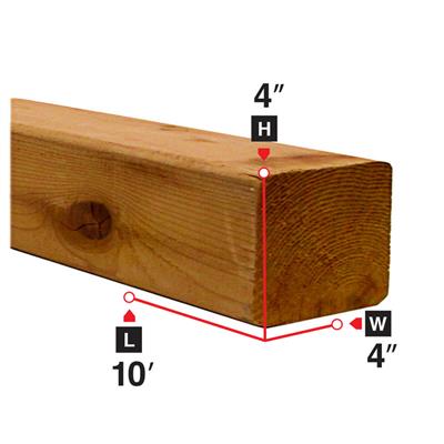 4 in. x 4 in. x 10 ft. Brown Pressure Treated Lumber