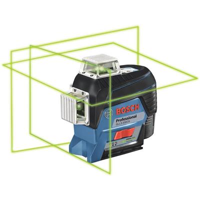 BOSCH GLL3-330CG 12-Volt Lithium-Ion Cordless 360-Degree Connected 3-Beam Leveling and Alignment Green Line Laser Kit