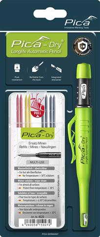 PICA Dry Longlife Automatic Pencil and Refill Bundle (Multi-Colour)